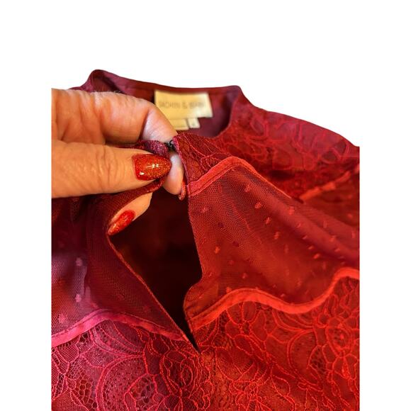 Sachin + Babi Red Lace Dress - Size 6 - Picture 9 of 12